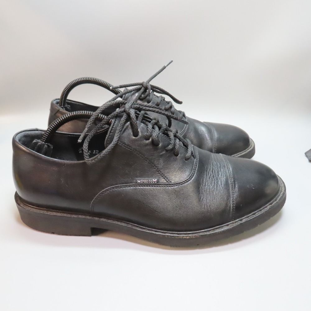 Mephisto France Men's Melchior Oxford Size 10 Cap Toe Black Aniline Leather